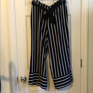 INC/Macy’s Striped Wide Legs Cropped Pants